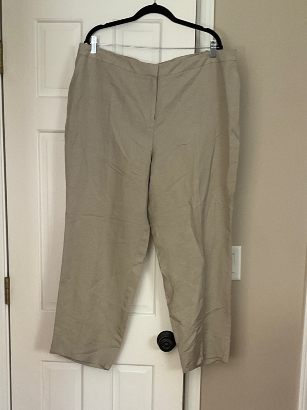 Kasper Straight-Leg Pants in Light Beige